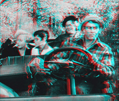 Anaglyphic still from 'A Day in the Country' (1953), recreated using Dan Symmes' 20/20 Process